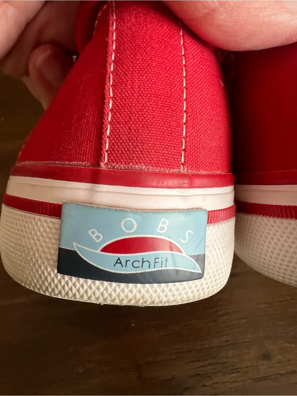 Skechers BOBS Red Canvas Low-Top Sneakers - Picture 5 of 5